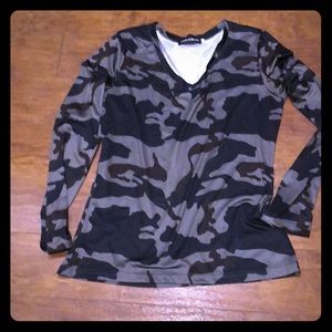 V neck light weight rayon army design styled